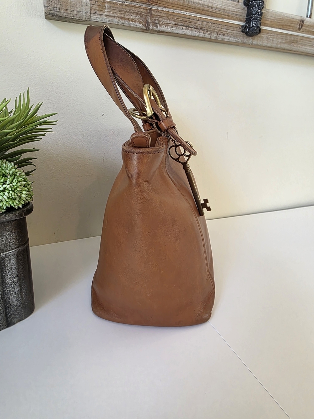 Vintage Coach Small Waverly Tote British Tan Glovetanned Leather Made In Hungary - Picture 9 of 15